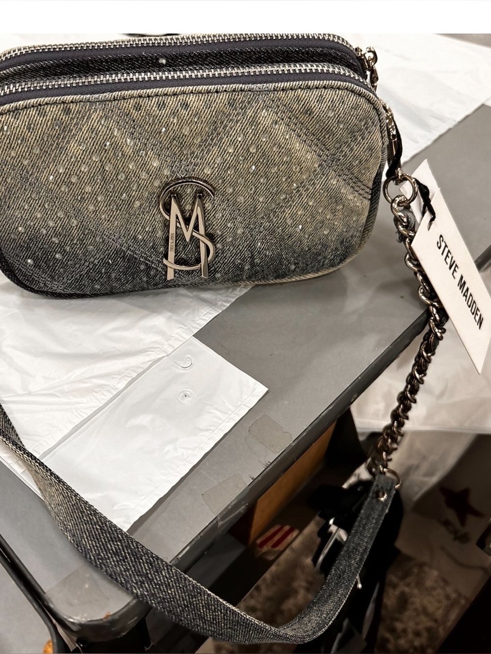NWT STEVE MADDEN DENIM BAG 💼